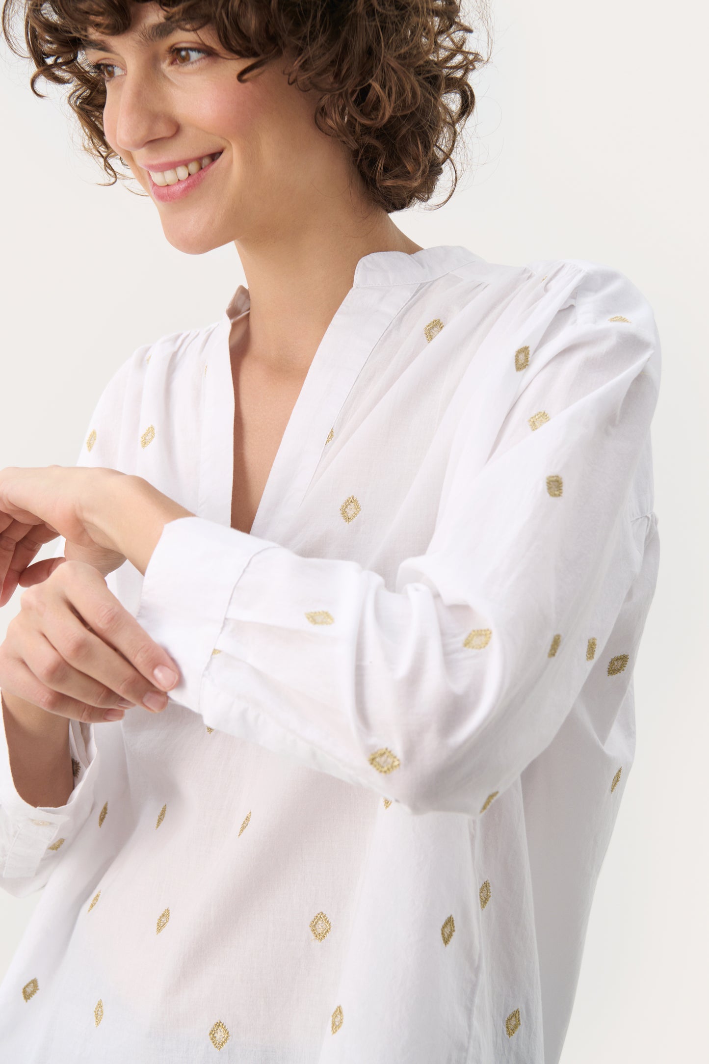 Part Two Natale Blouse - Bright White Gold