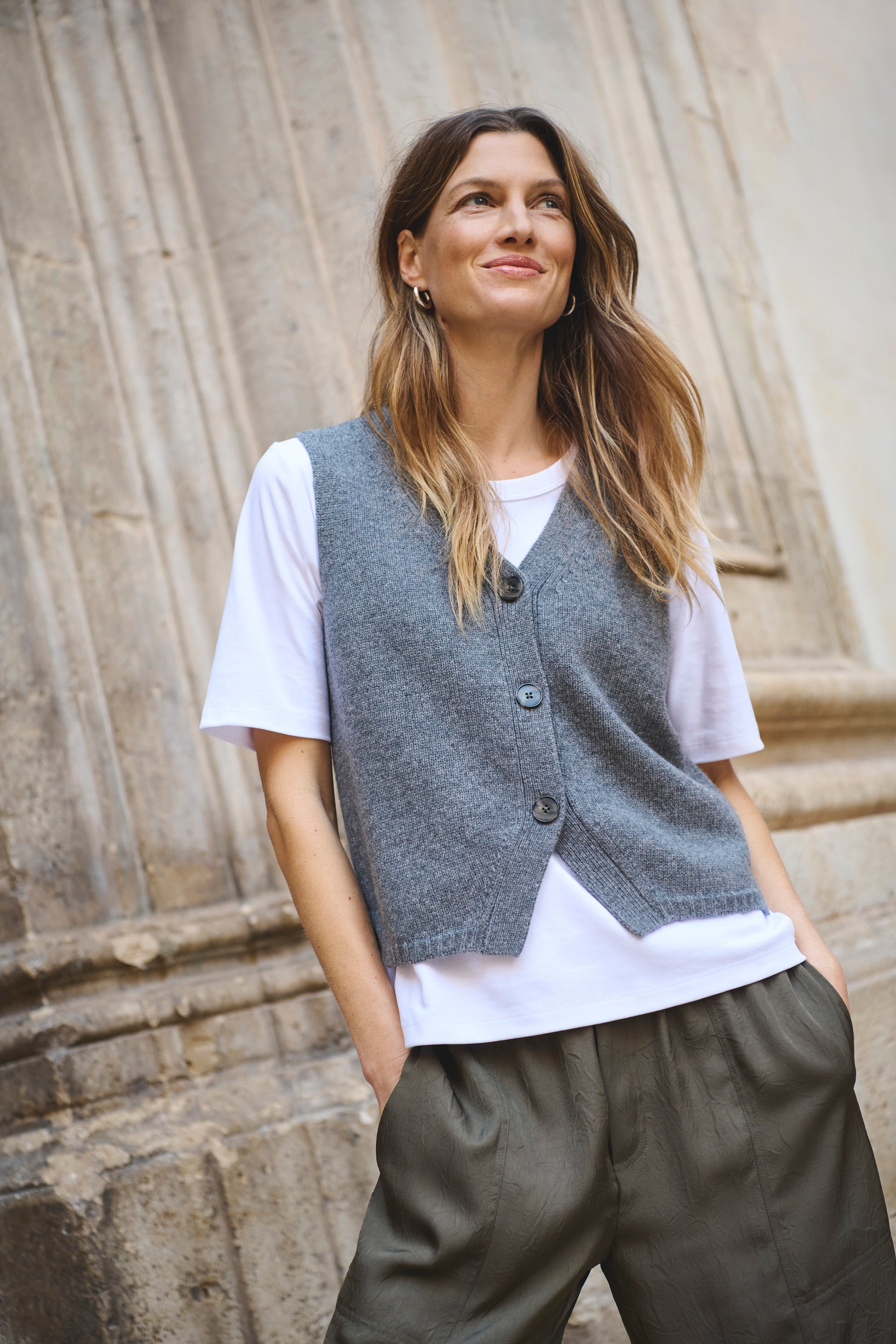 Part Two Sylva Waistcoat - Medium Grey - xs