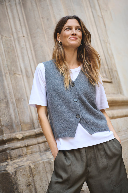 Part Two Sylva Waistcoat - Medium Grey - xs