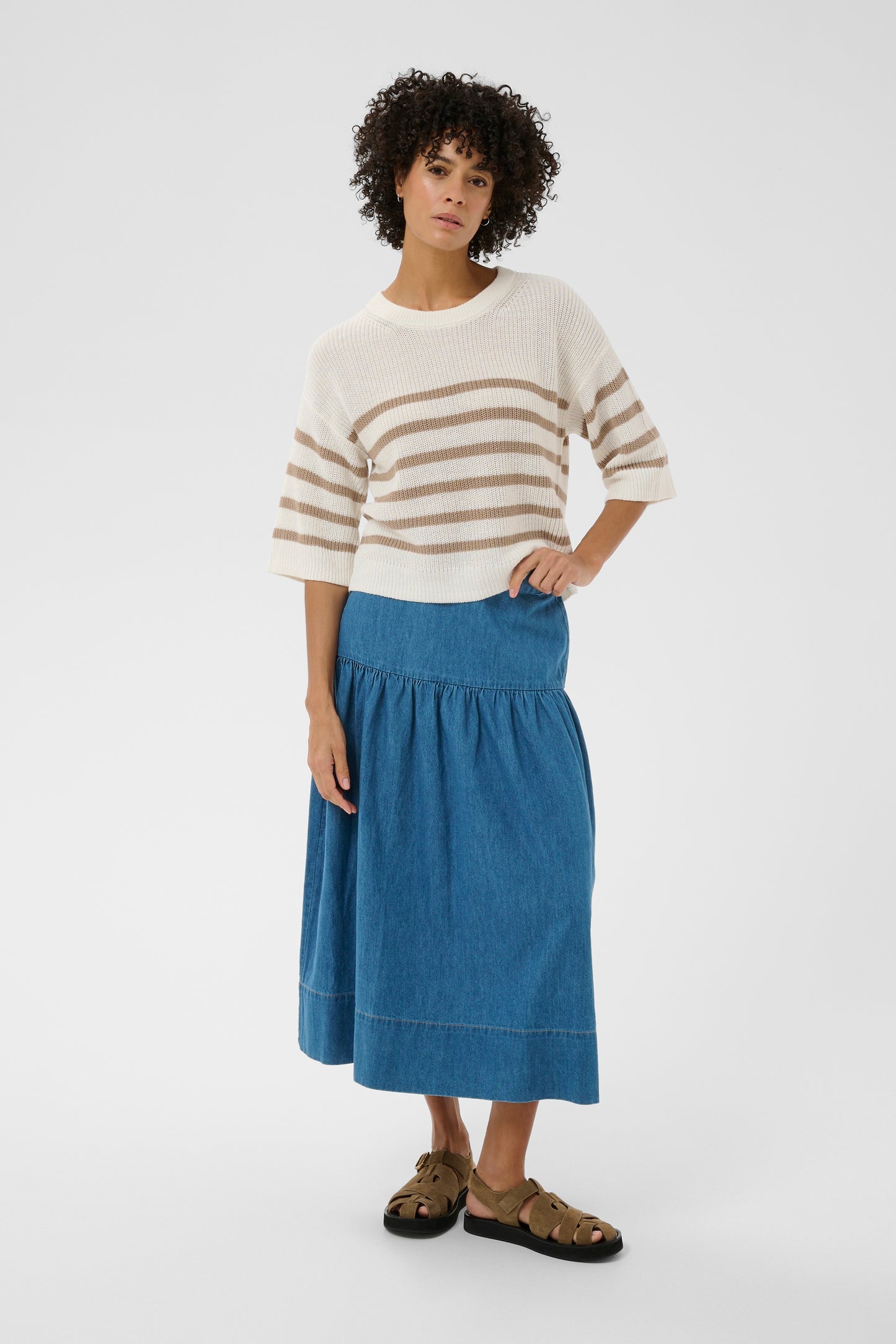 Part Two Nellia Skirt - Medium Blue Denim