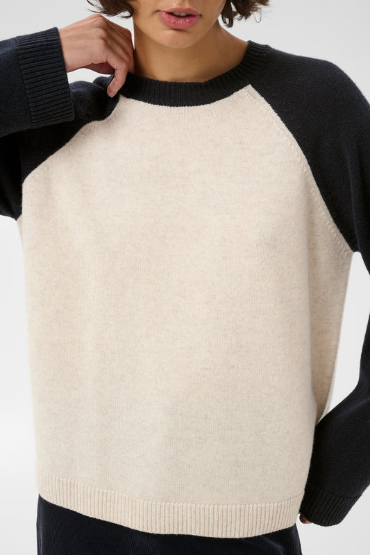 Part Two Cleo Pullover - Oatmeal/Navy