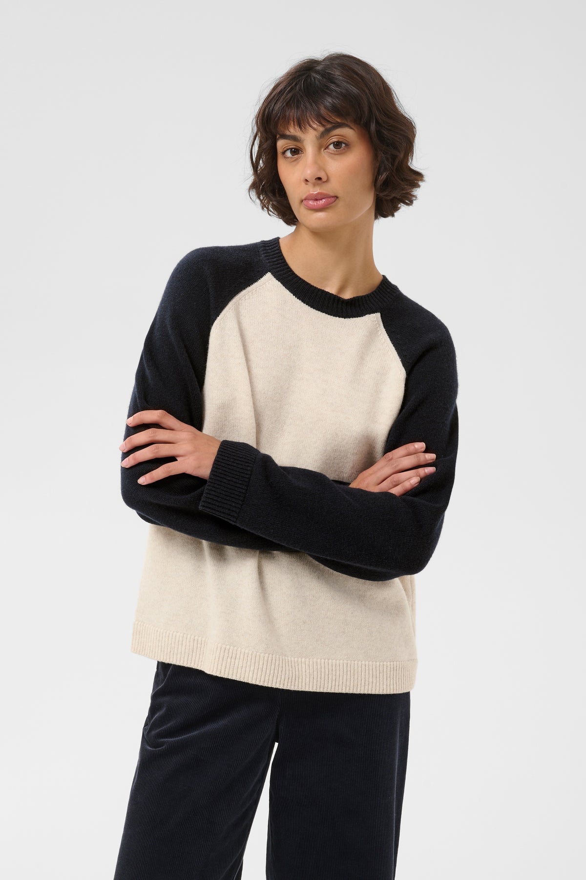 Part Two Cleo Pullover - Oatmeal/Navy