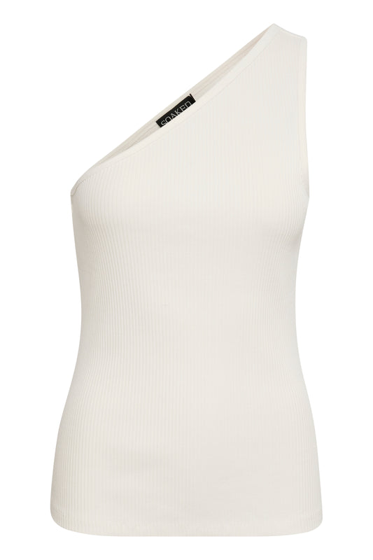 Soaked in Luxury Simone One Shoulder Top - Whisper White