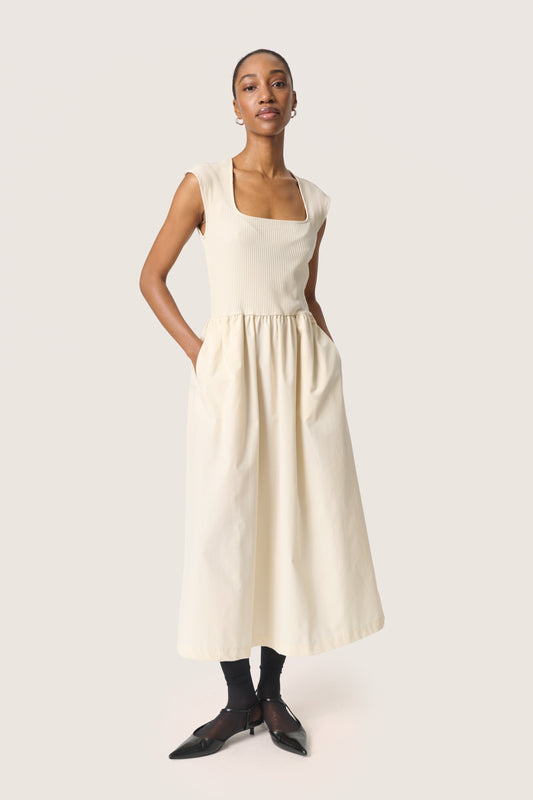 Soaked In Luxury Simone Phoebe Dress - Oatmeal