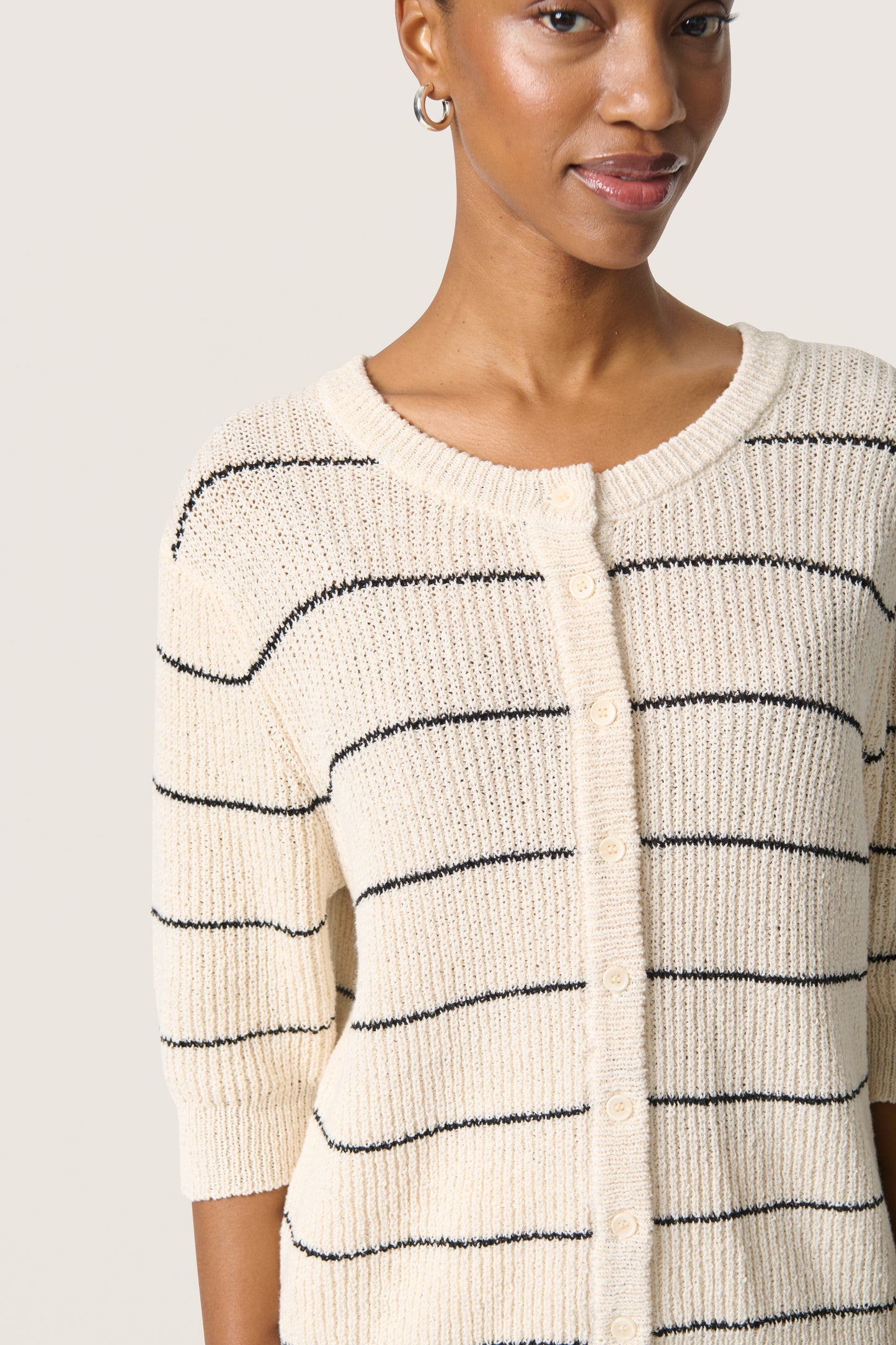 Soaked in Luxury Winta Cardigan - White & Black