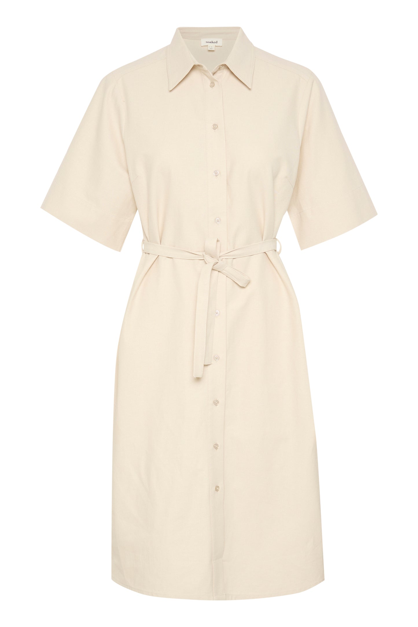 Soaked in Luxury Linnena Shirt Dress - Ancient Scroll