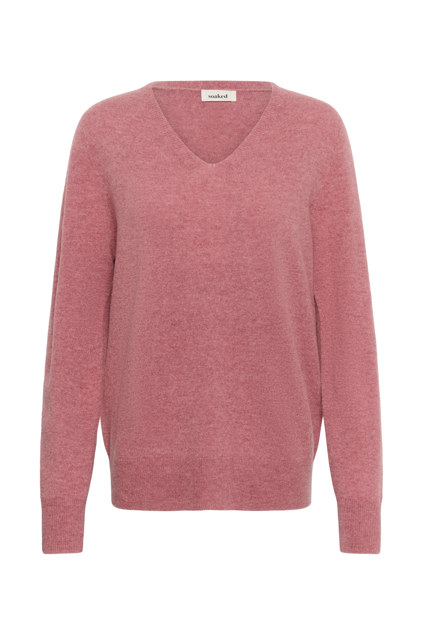 Soaked In Luxury Sida Seamless V-Neck Pullover - Mauvewood Melange
