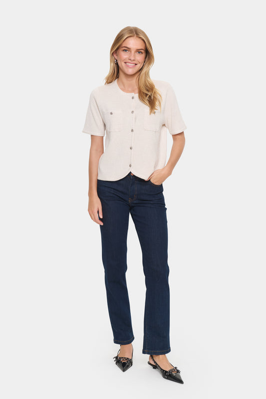 Saint Tropez Lecia Cardigan - Fog Melange
