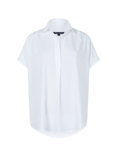 French Connection Crepe Popover Shirt - White