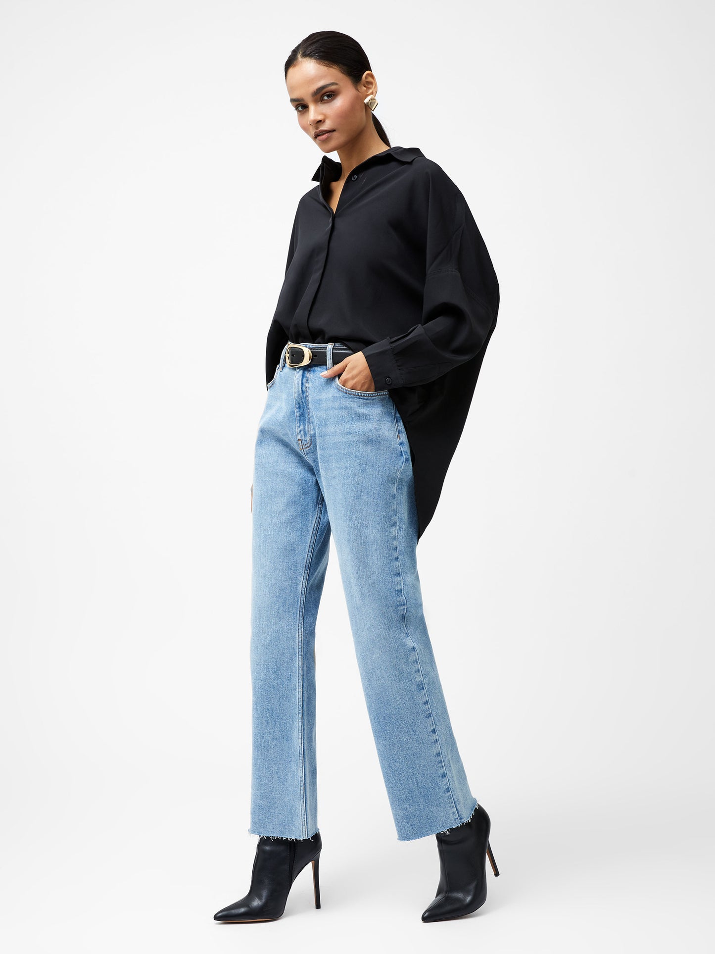 French Connection Eliot Denim Cropped Jean - Light Wash