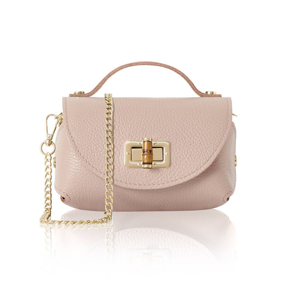 Mini Top-Handle Leather Handbag : Smoke Rose