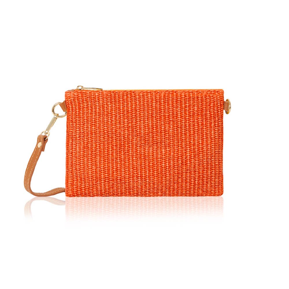 Italian Raffia & Leather Rectangular Bag