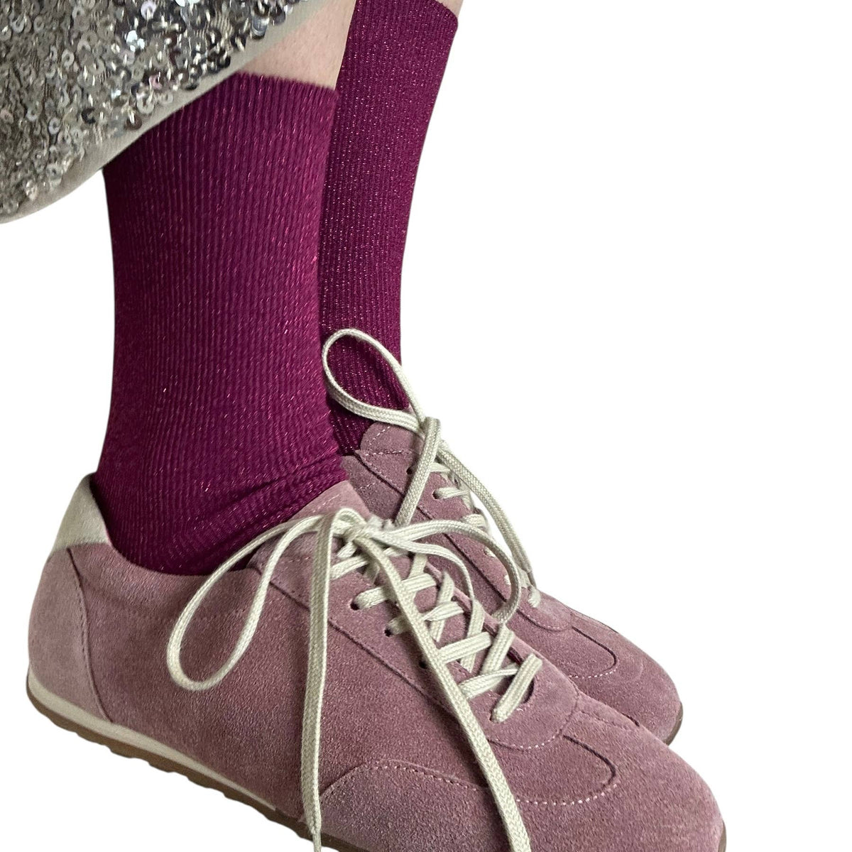 Vegas sparkle single socks: Dark Pink