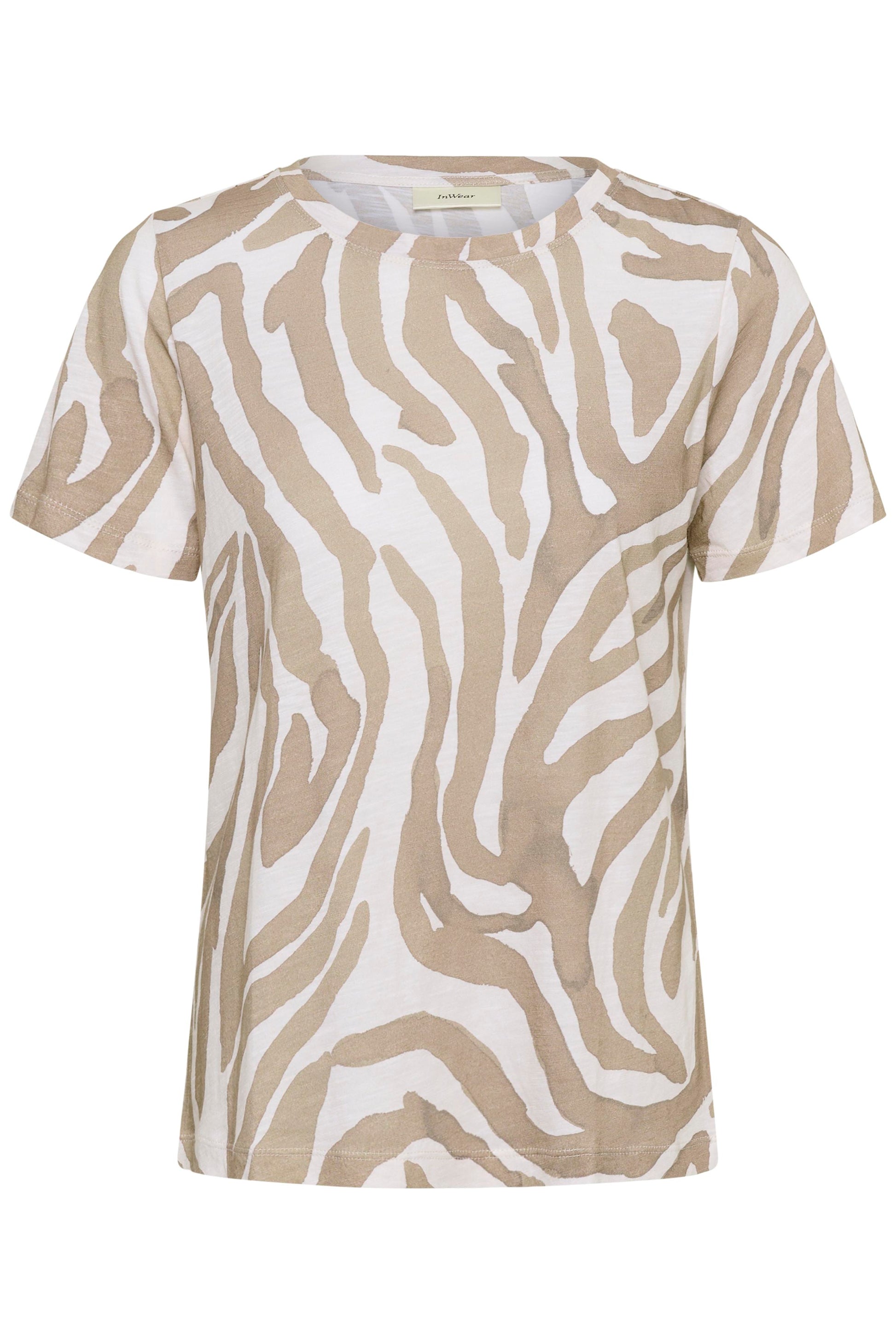 InWear Alma Print T-Shirt Neutral Zebra womens top