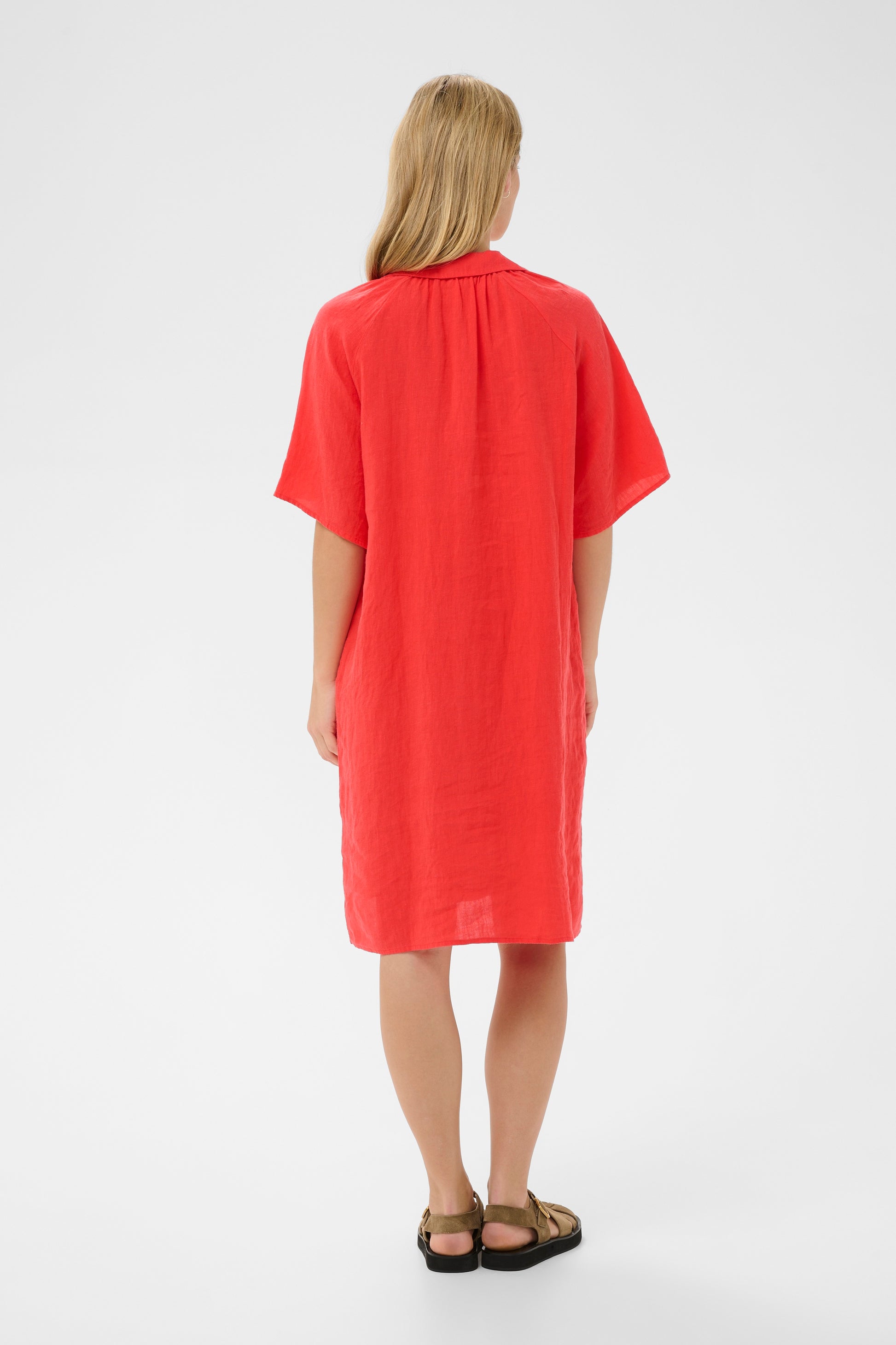 Part Two Ayla Linen Dress in Poppy Red