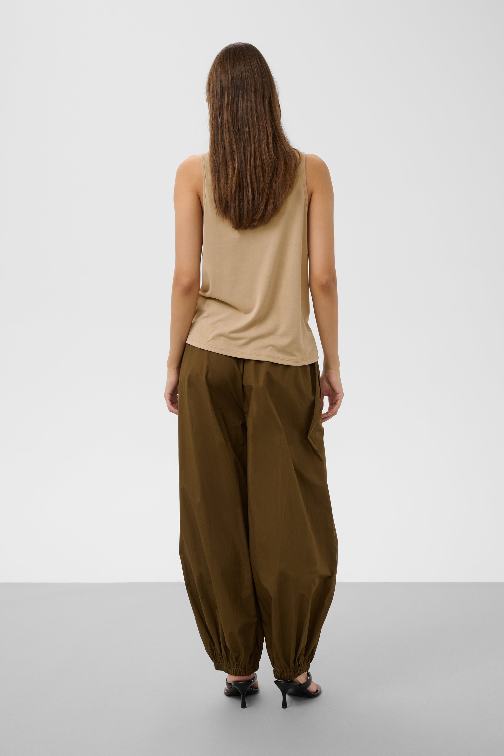 Columbine Tank Top by Soaked in Luxury sleeveless top Silver Mink Colour