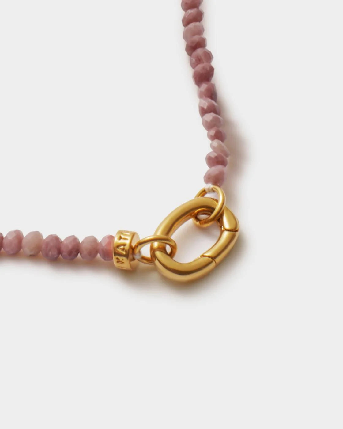 Katie Loxton Rhodochrosite Waterproof Gold Necklace with real semi-precious rhodochrosite stone