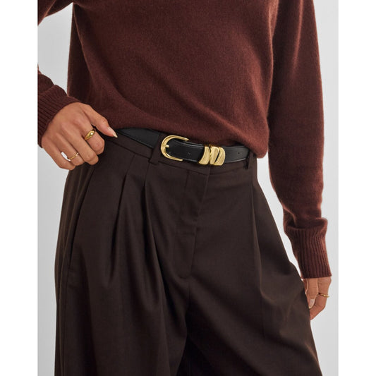 Katie Loxton Vegan Leather Belt with Organic Loops in Black
