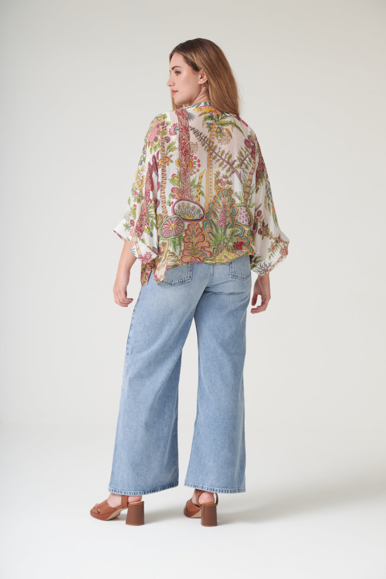 One Hundred Stars Boho Garden Kimono - Ecru