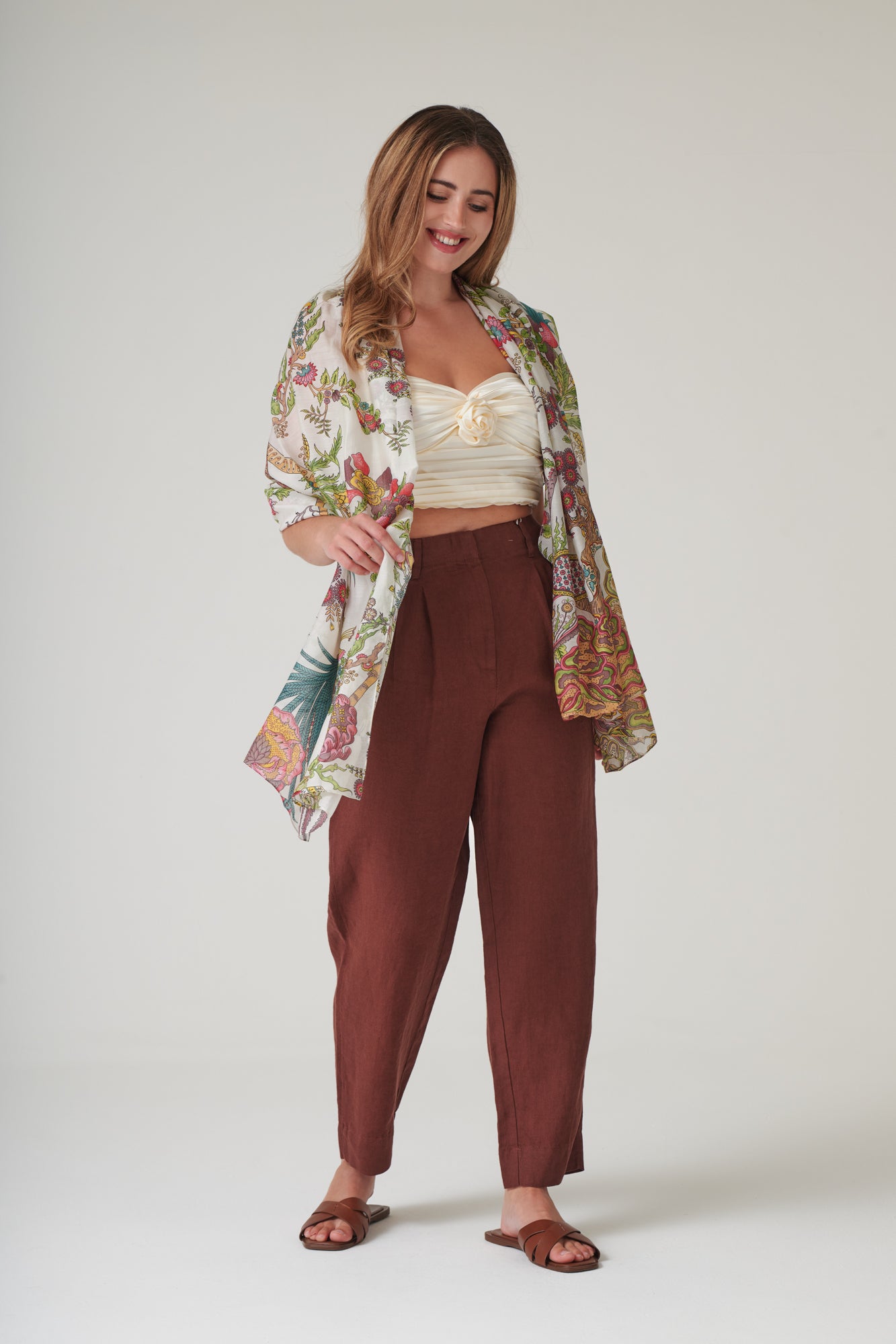 One Hundred Stars Boho Garden Scraf in Ecru