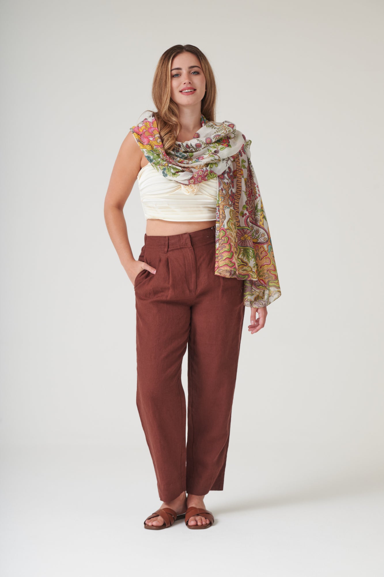 One Hundred Stars Boho Garden Scraf in Ecru