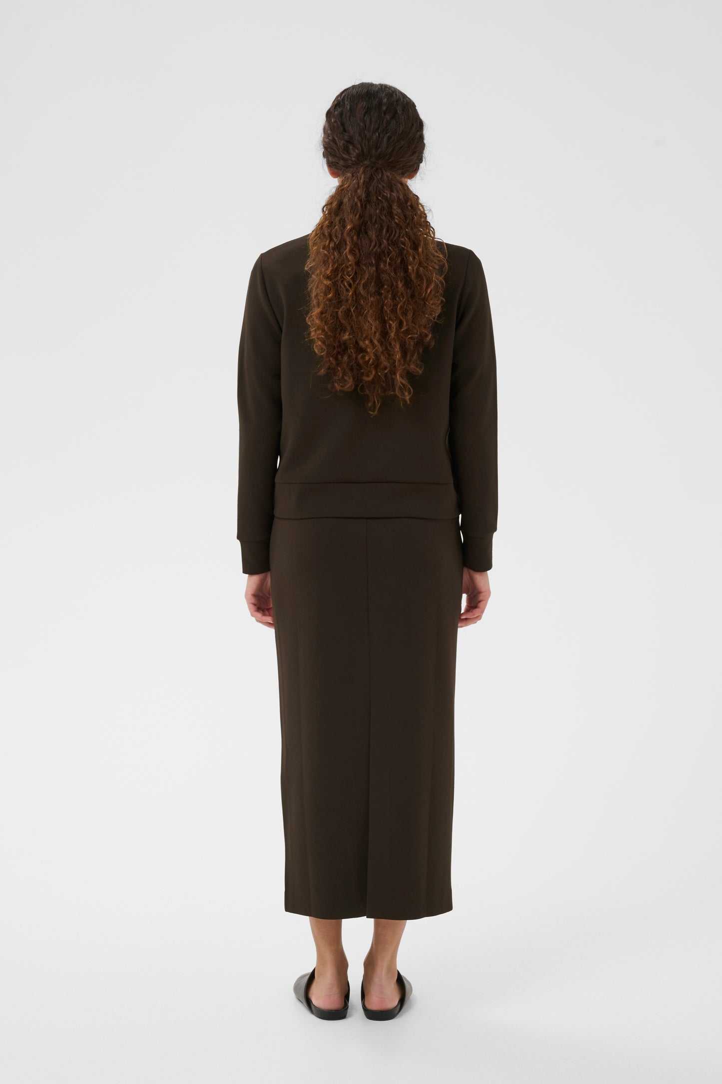 Inwear Becal Cardigan Sweat Jacket in Chocolate Brown