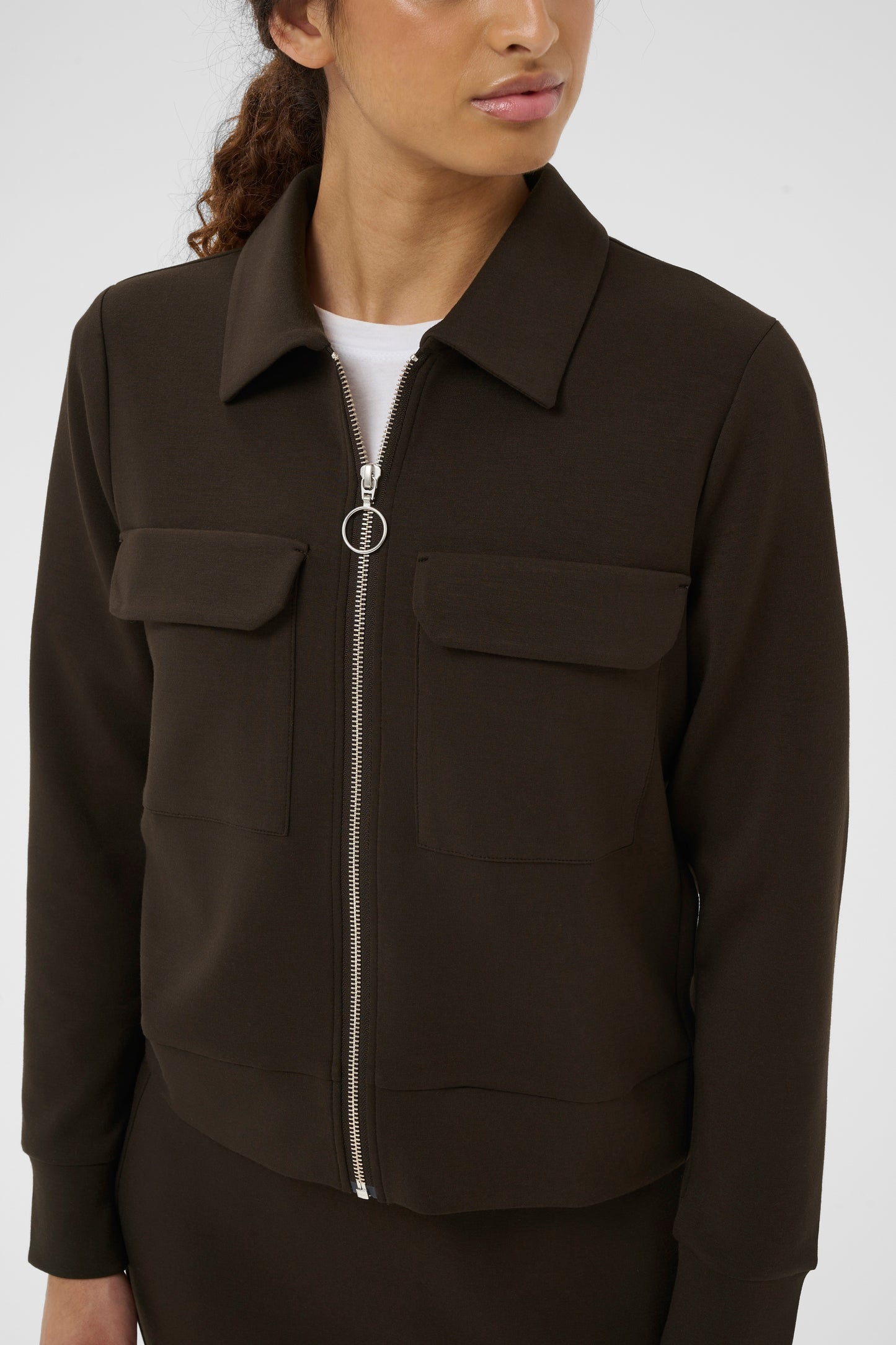 Inwear Becal Cardigan Sweat Jacket in Chocolate Brown