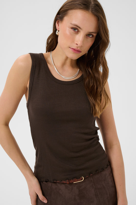 Saint Tropez Olalia Tank Top Chocolate Brown