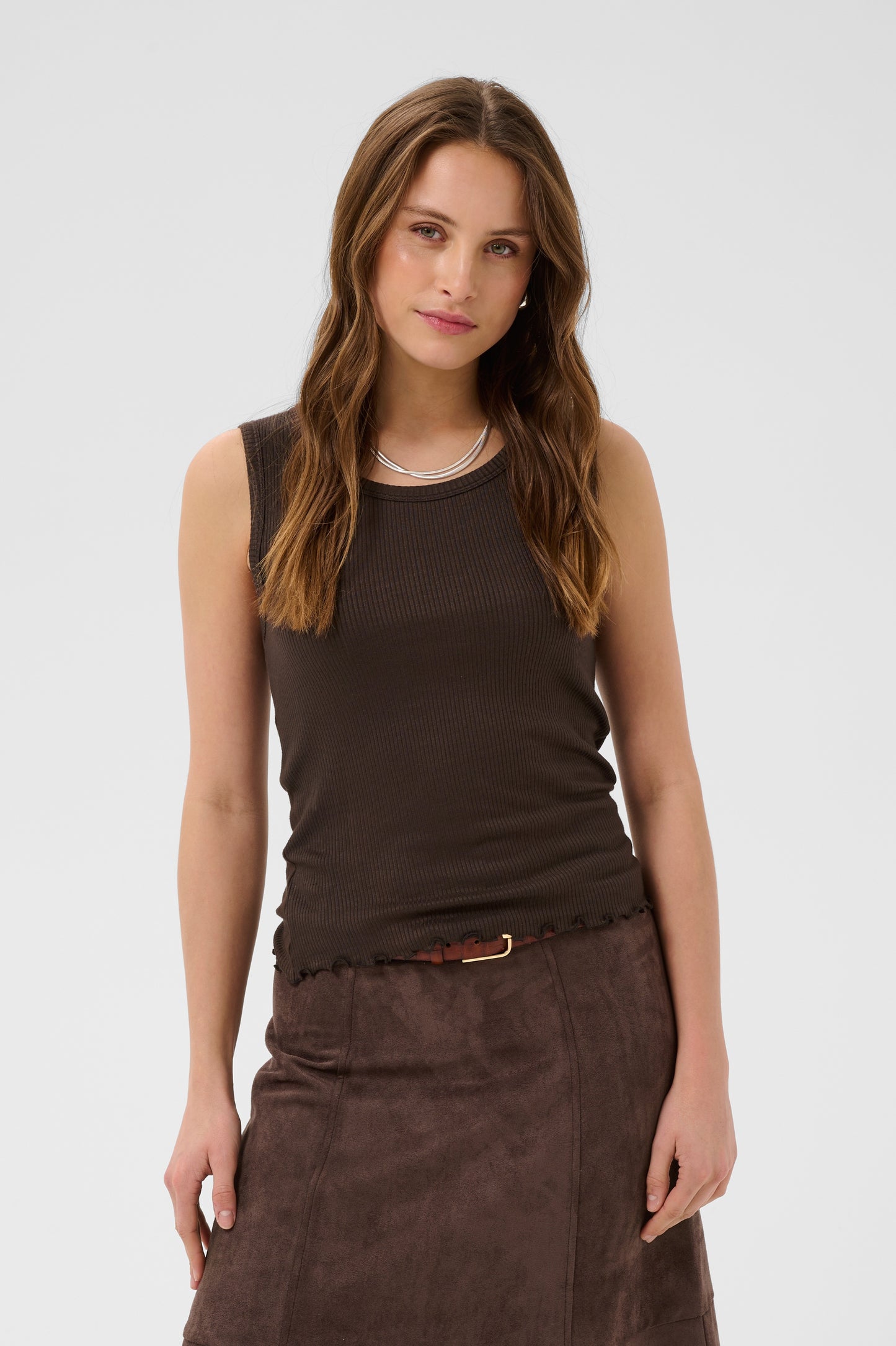 Saint Tropez Olalia Tank Top Chocolate Brown
