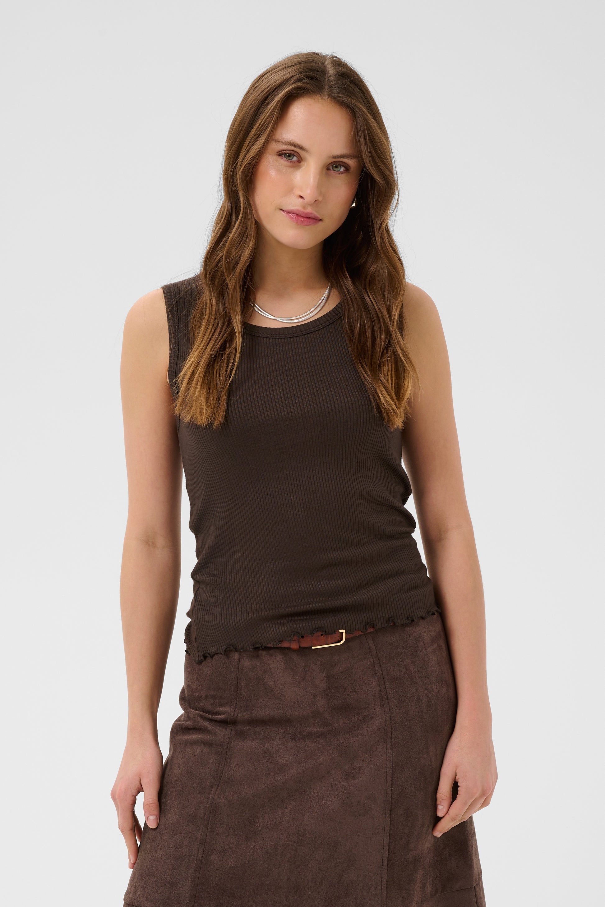 Saint Tropez Olalia Tank Top Chocolate Brown