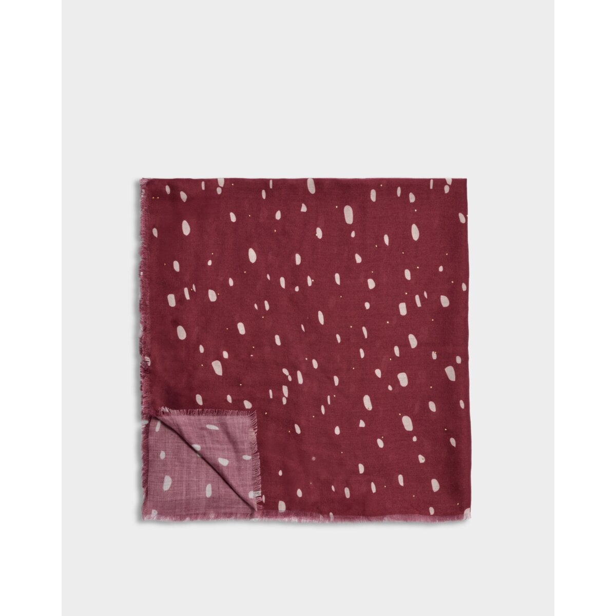 Katie Loxton Printed Studded Scarf in Burgundy and White