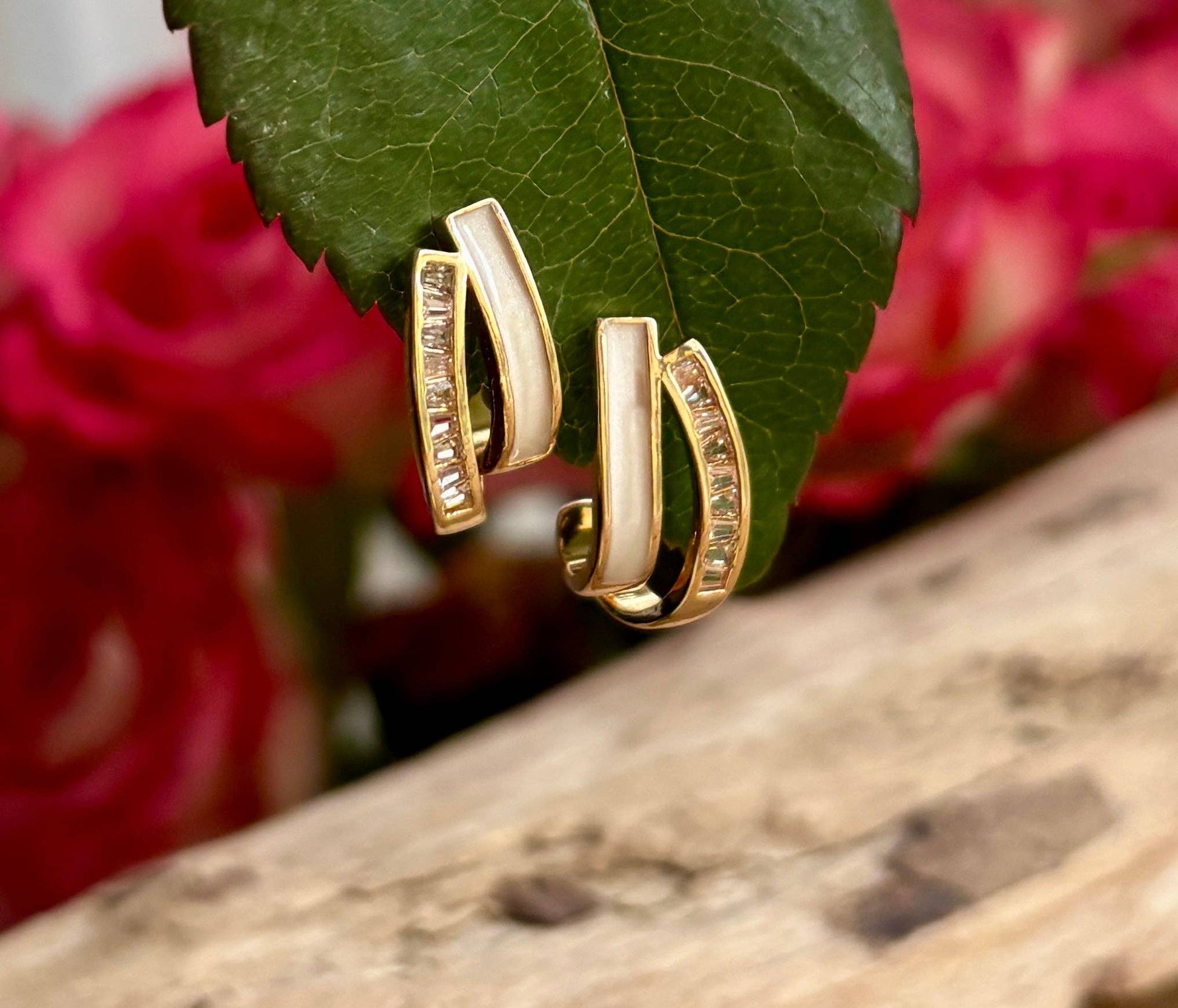 Ocean Ripples 14ct Gold Plated Cubic Zirconia Crossover Earrings