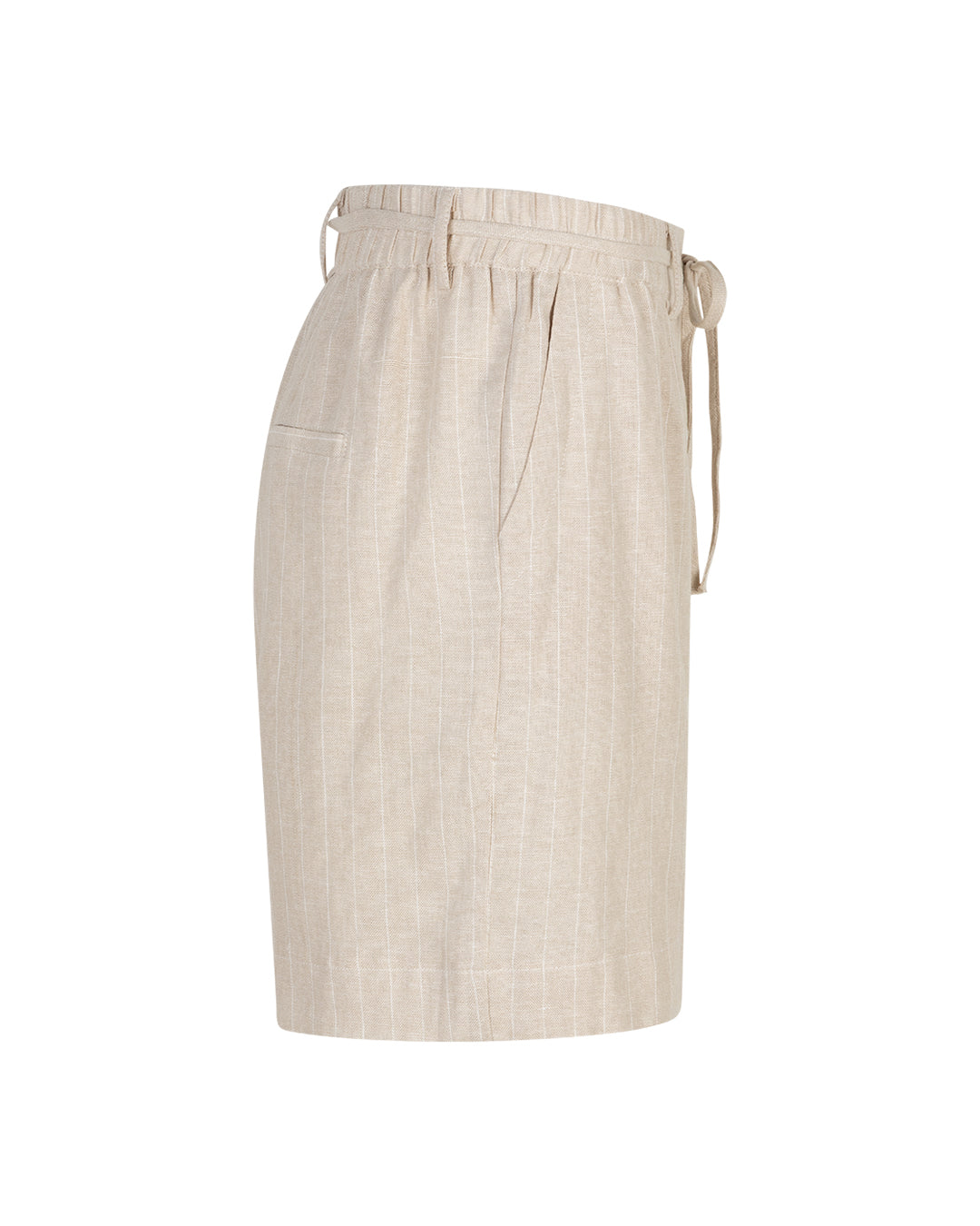 Red Button Cami Linen Shorts in Pebble Pinstripe womens summer shorts