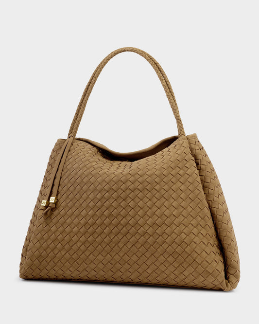 Caramel Nova Woven Large Tote Bag by Katie Loxton
