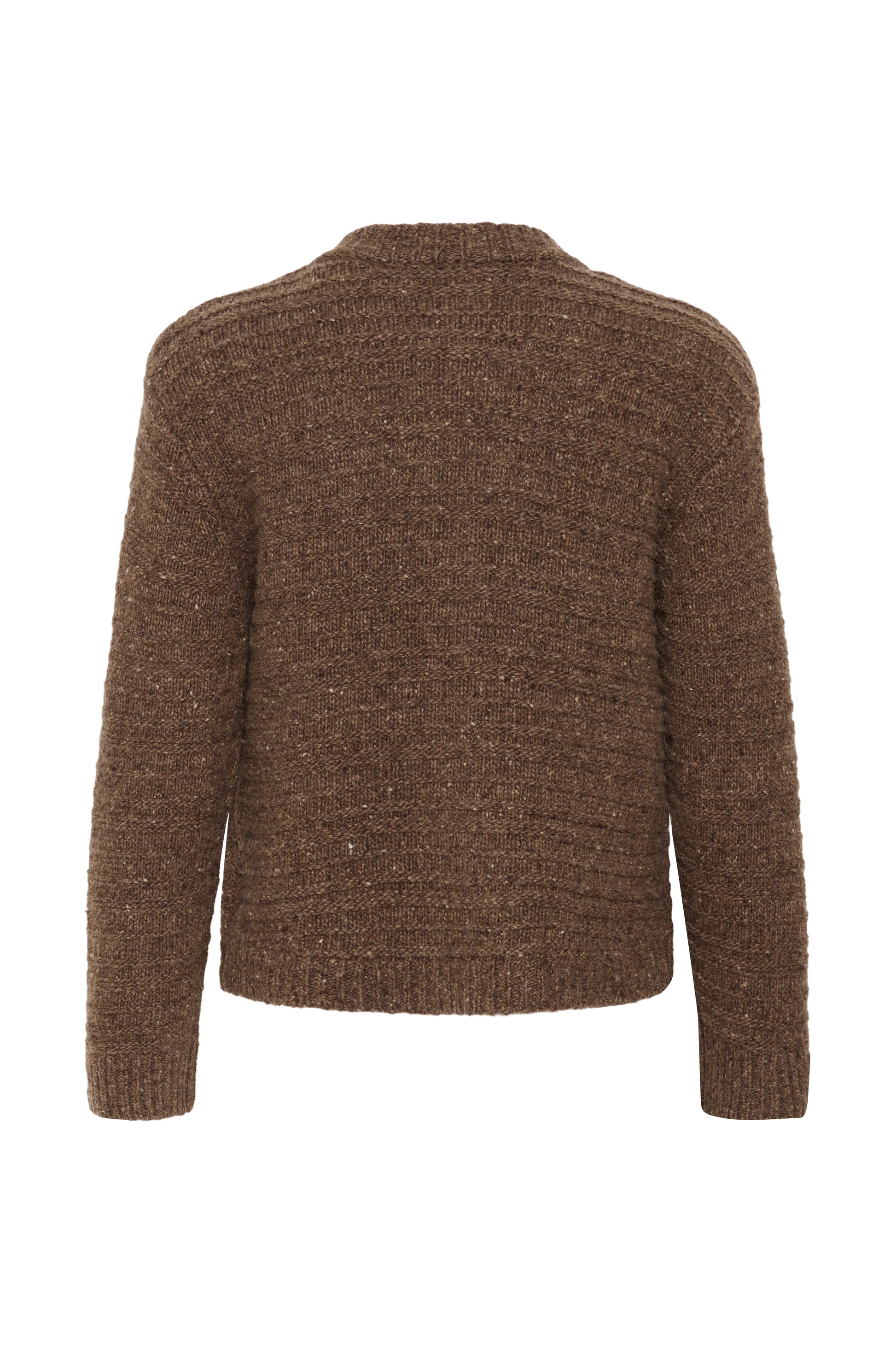 Part Two Ceylan Cardigan in Brown Nepse with button front and textured wool blend knit