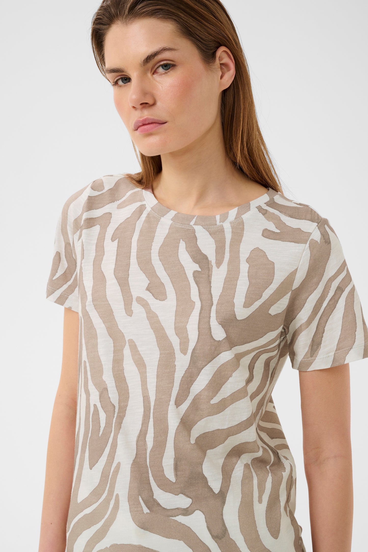 InWear Alma Print T-Shirt Neutral Zebra womens top 