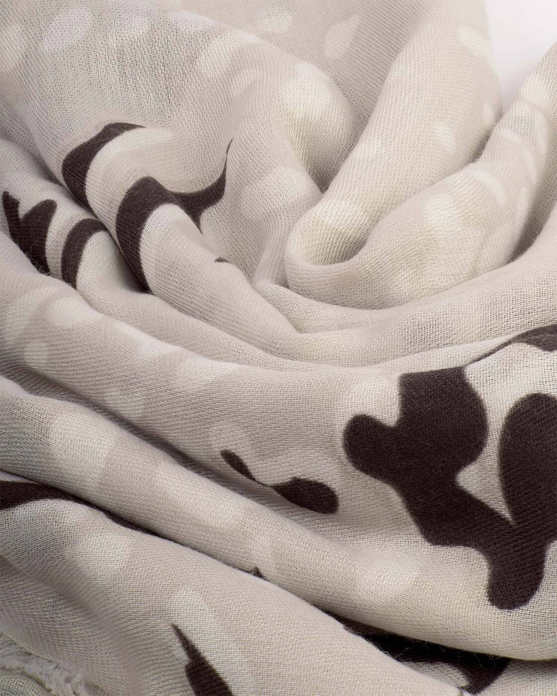 Katie Loxton Animal Print Foil Scarf in Light Taupe.