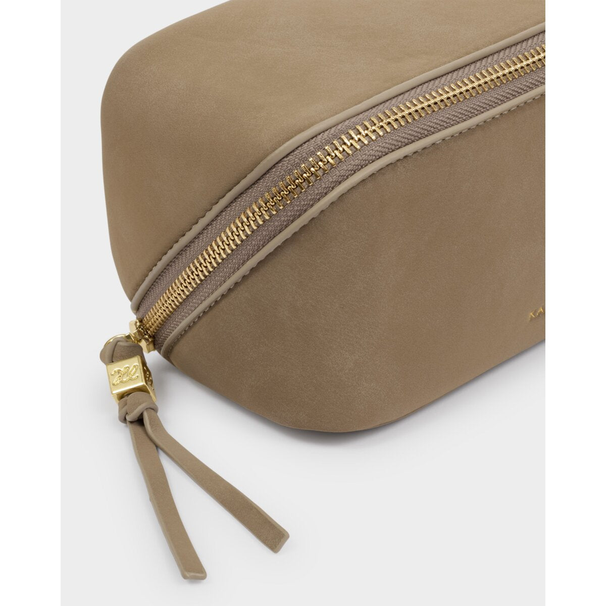 Katie Loxton Fold Out Makeup Bag with Mirror in  Taupe suedette