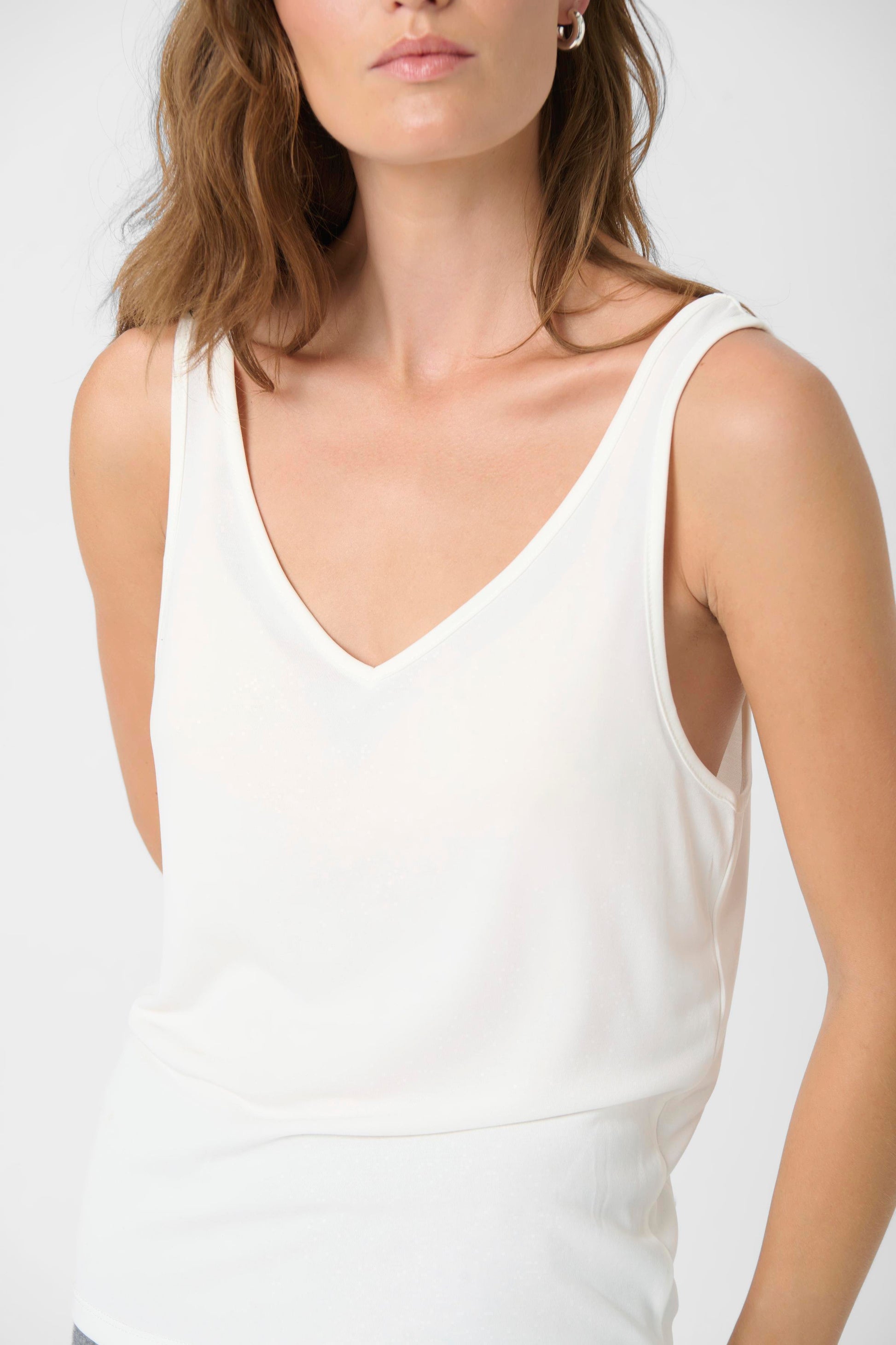 Columbine Tank Top by Soaked in Luxury sleeveless top in Broken White