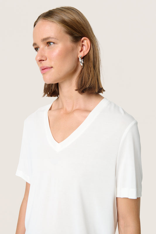 Soaked in Luxury Columbine V Neck T-Shirt - silver-blue
