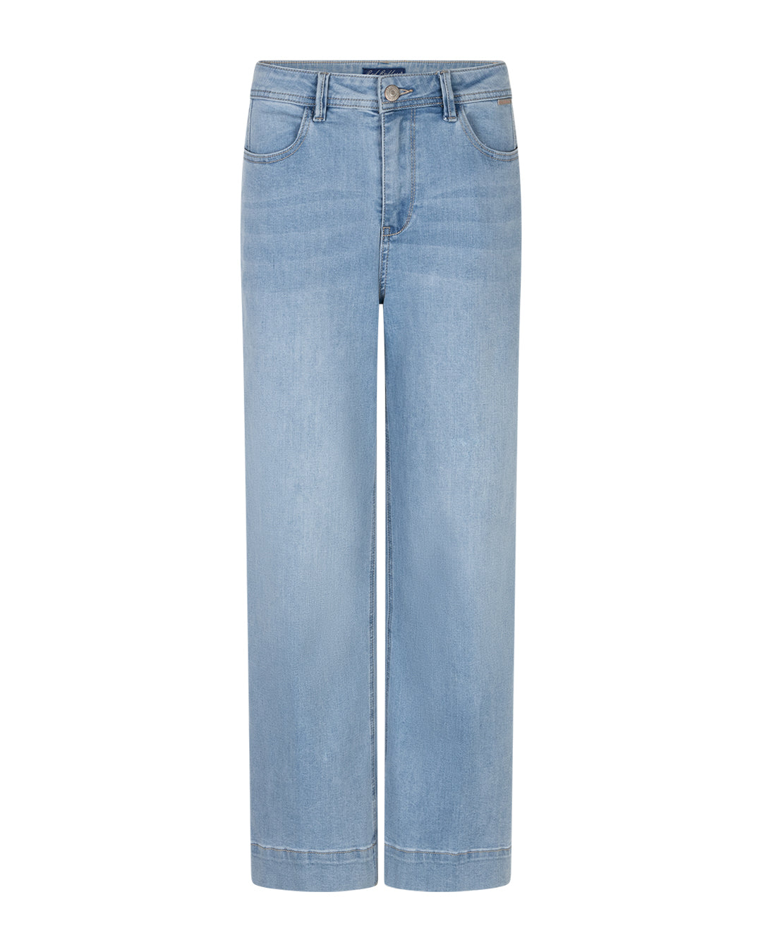 Light blue jeans on a white background