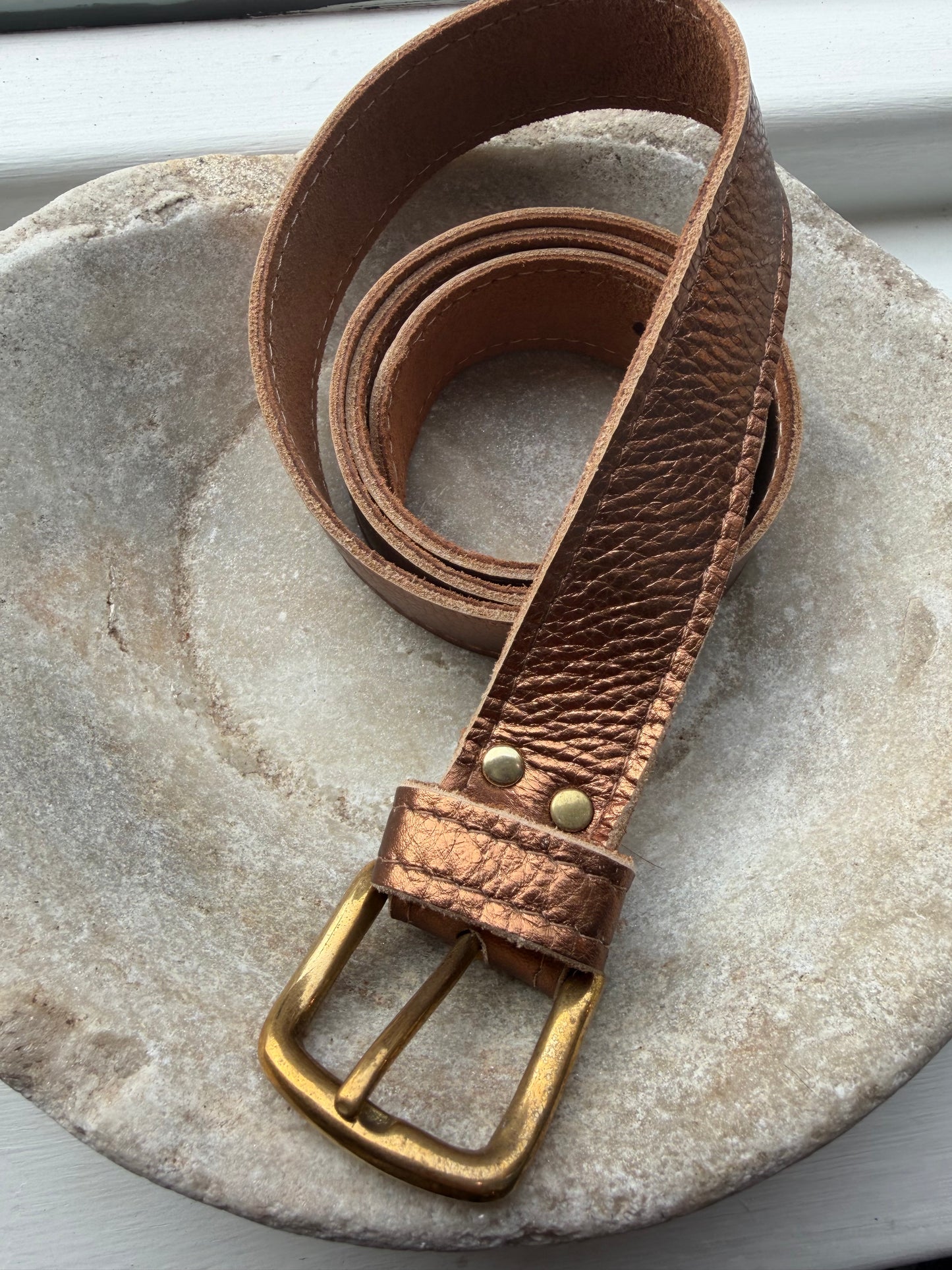 Copper Leather Belt