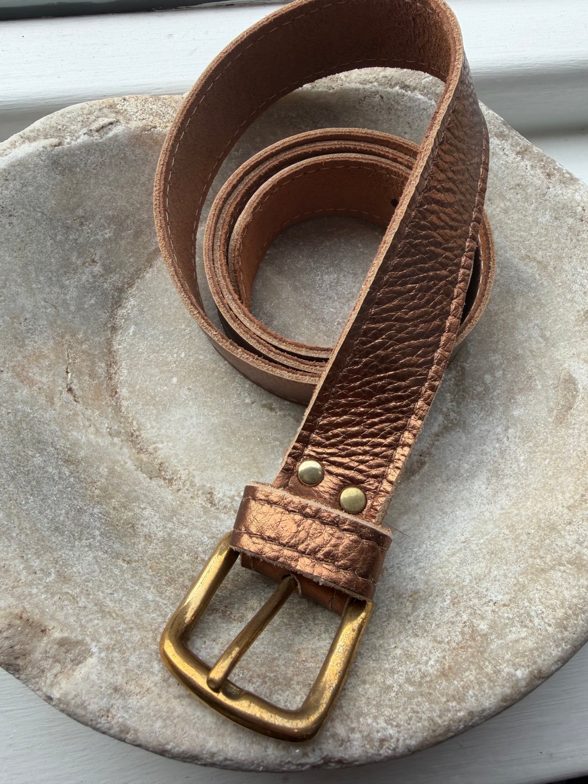 Copper Leather Belt