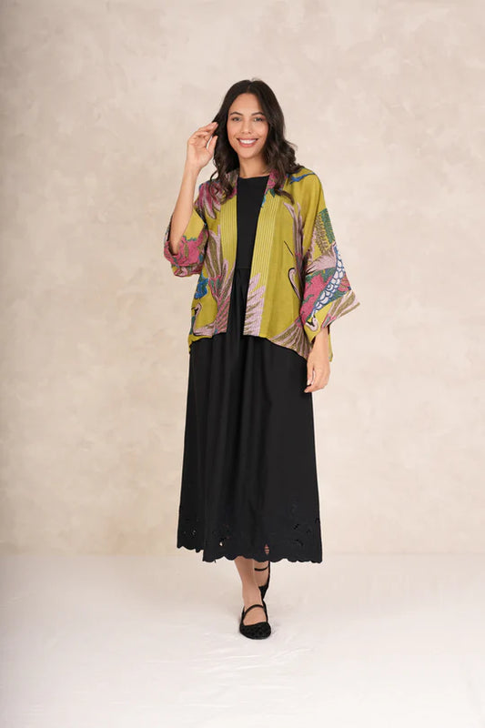 One Hundred Stars Crane Kimono -Olive