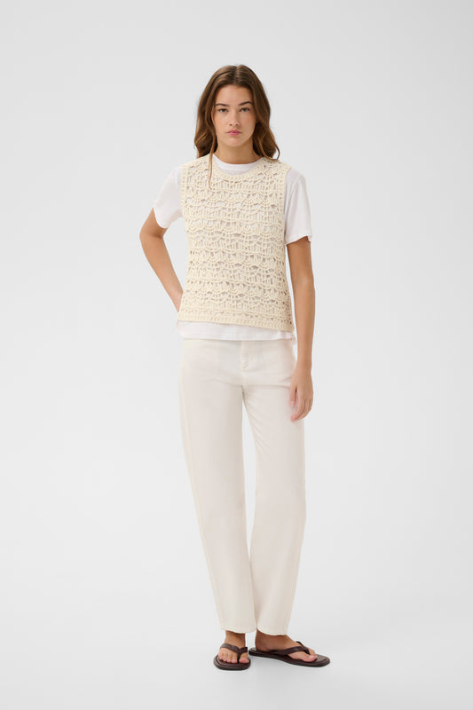 Nete Ecru crochet sleeveless top by InWear 