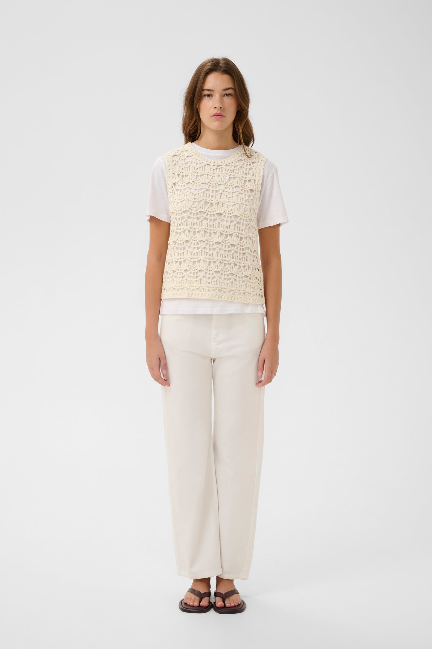 Nete Ecru crochet sleeveless top by InWear 
