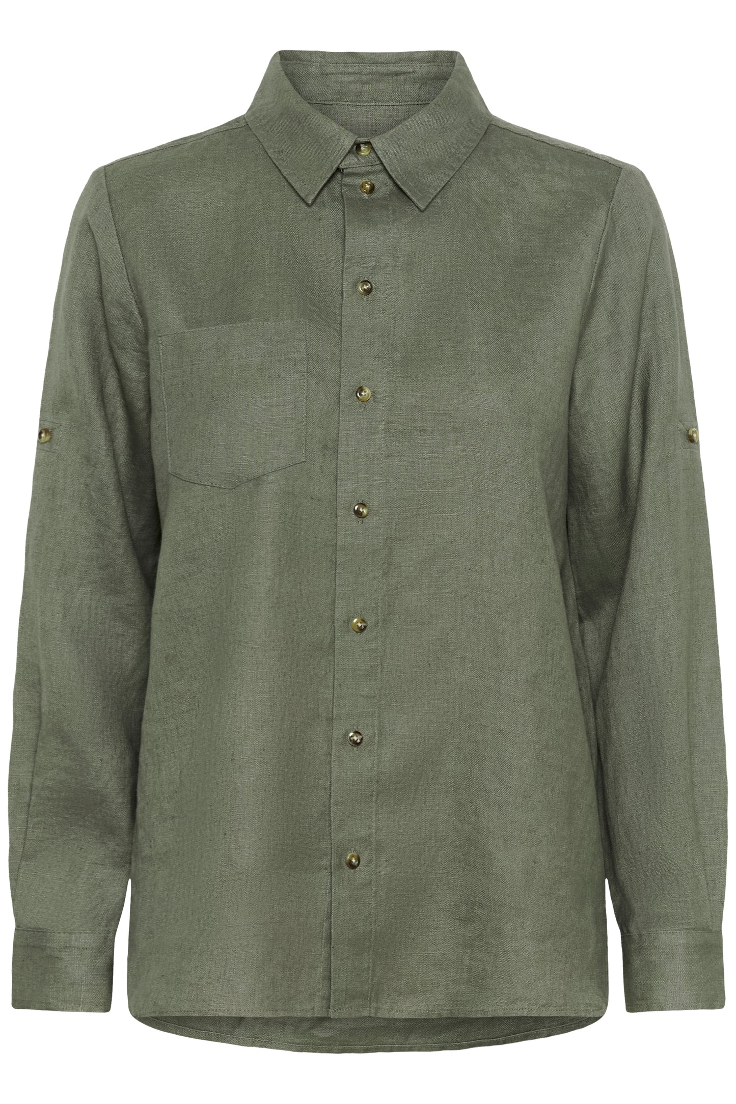 InWear Green Linen Dilana shirt with button details 