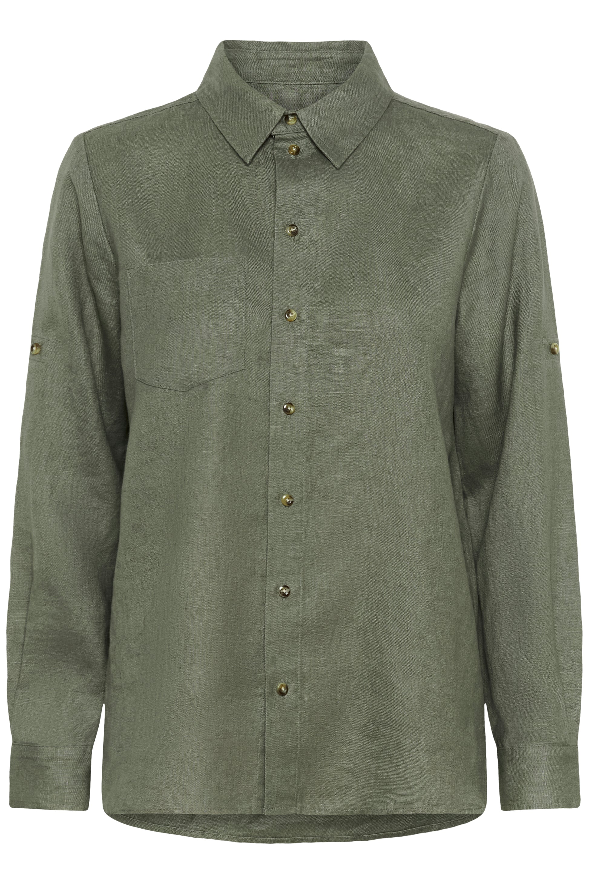 InWear Green Linen Dilana shirt with button details 