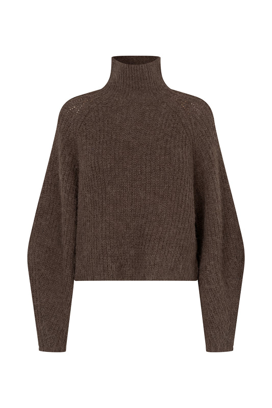 Lollys Laundry Elio Knit Jumper in Dark Mokka.