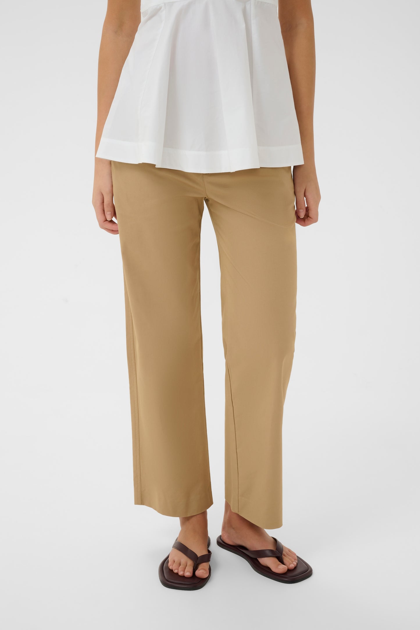 InWear Elvia Beige trousers on a model